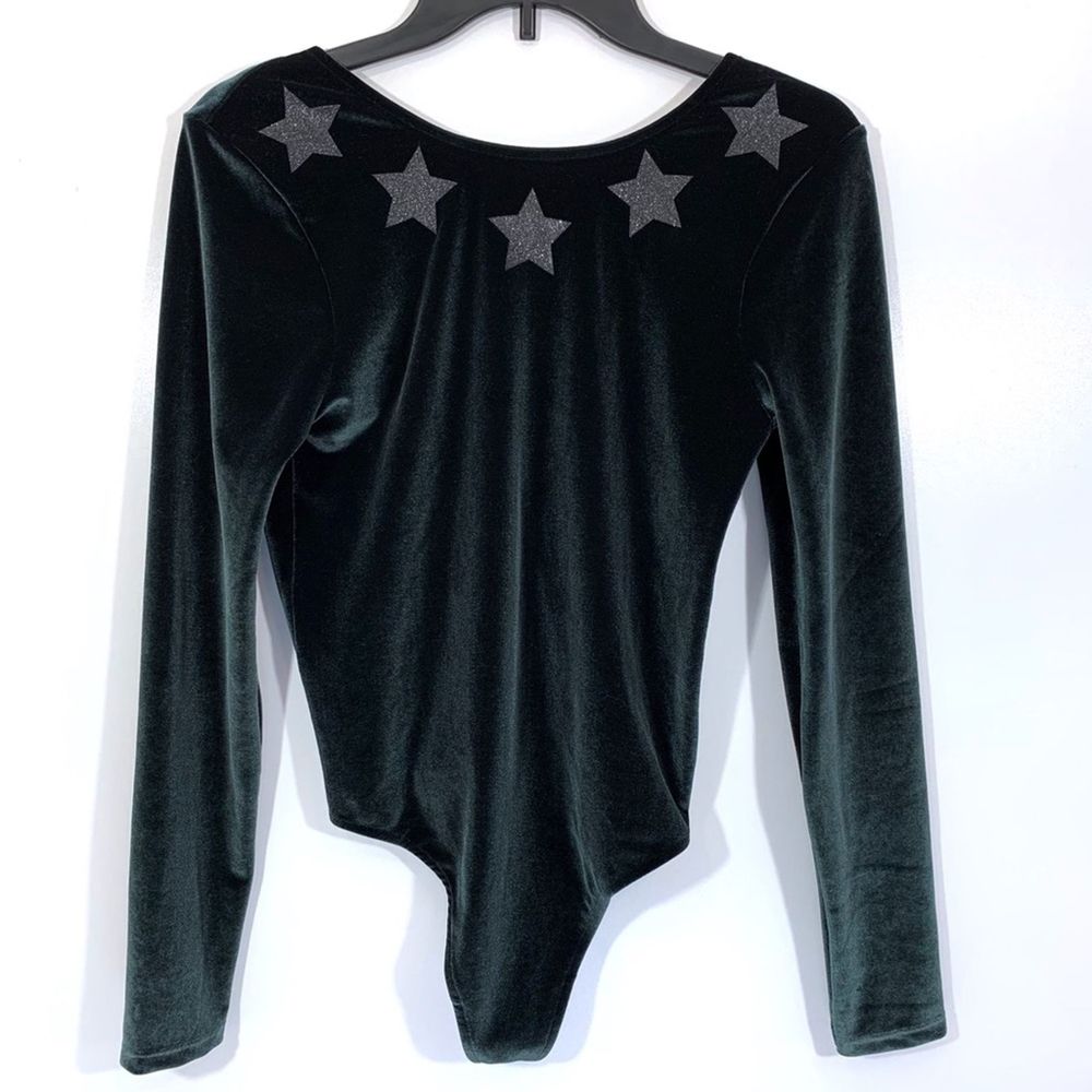 Victoria’s Secret Sport Olive Green Velour Long Sleeve Body Suit Size S